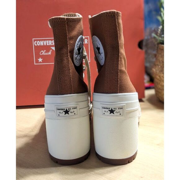 NIB Converse Chuck 70 Brown De Luxe Heel Hi Top Unisex Platform Shoes W9 M7 - Picture 7 of 14
